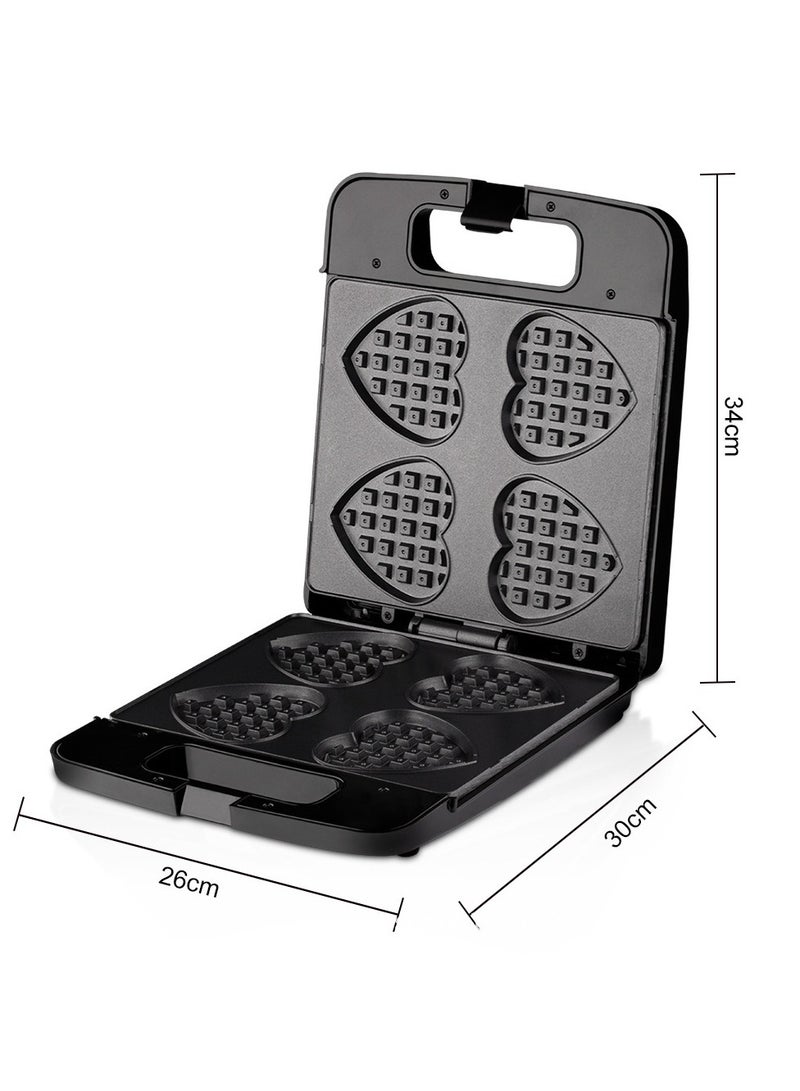 Hearts Waffle Maker Sandwich Maker Toast 4 Slices Waffle Breakfast Maker Cake Maker - Image 3